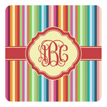 Retro Vertical Stripes Square Decal - Large (Personalized)