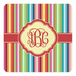 Retro Vertical Stripes Square Decal - Small (Personalized)