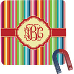 Retro Vertical Stripes Square Fridge Magnet (Personalized)