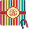 Retro Vertical Stripes Square Fridge Magnet (Personalized)