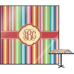 Retro Vertical Stripes Square Table Top - 24" (Personalized)