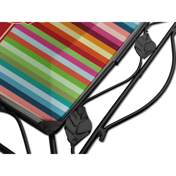 Retro Vertical Stripes Square Trivet - Detail