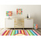 Retro Vertical Stripes Square Wall Decal Wooden Desk