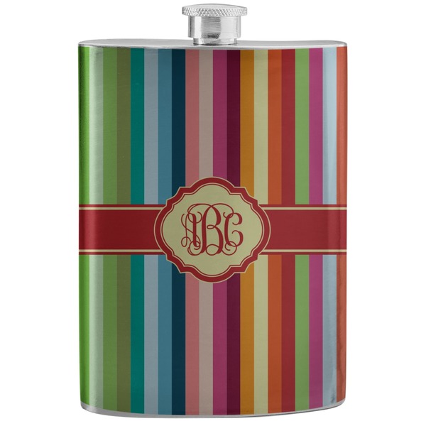 Custom Retro Vertical Stripes Stainless Steel Flask (Personalized)
