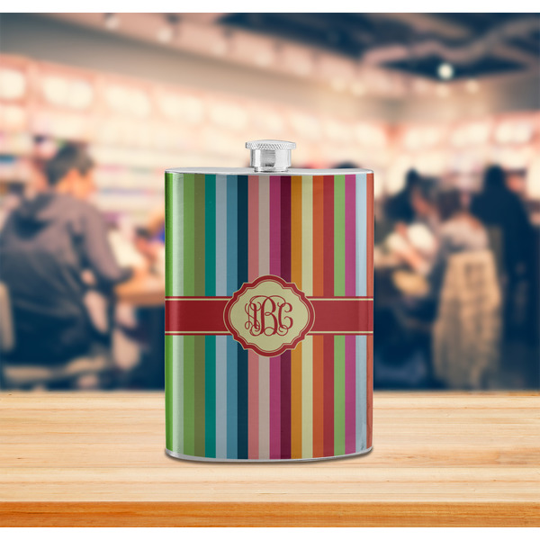 Retro Vertical Stripes Stainless Steel Flask - LIFESTYLE 2