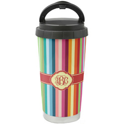 Retro Vertical Stripes Stainless Steel Coffee Tumbler (Personalized)