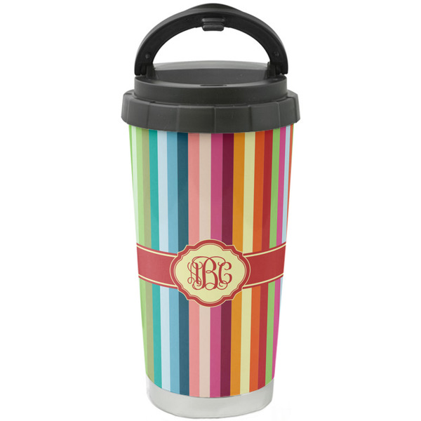 Custom Retro Vertical Stripes Stainless Steel Coffee Tumbler (Personalized)