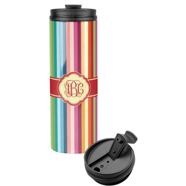 Custom Retro Vertical Stripes Stainless Steel Skinny Tumbler (Personalized)
