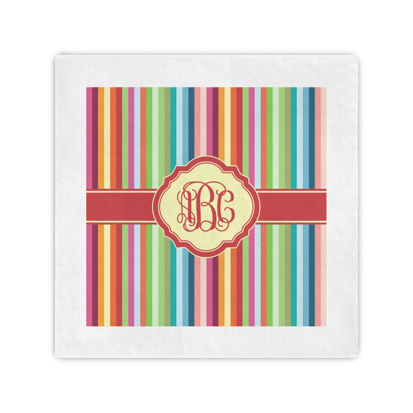 Custom Retro Vertical Stripes Standard Cocktail Napkins (Personalized)