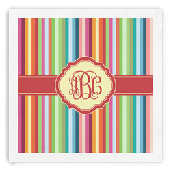 Retro Vertical Stripes Paper Dinner Napkins (Personalized)