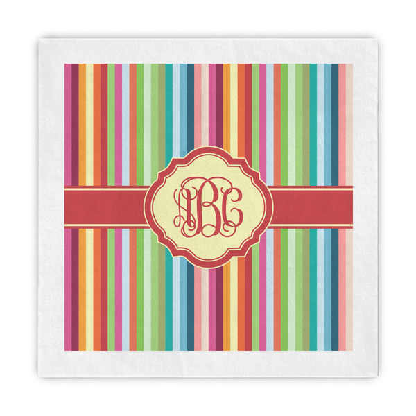 Custom Retro Vertical Stripes Decorative Paper Napkins (Personalized)
