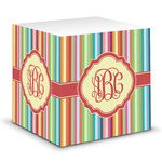 Retro Vertical Stripes Sticky Note Cube (Personalized)