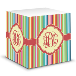 Retro Vertical Stripes Sticky Note Cube (Personalized)