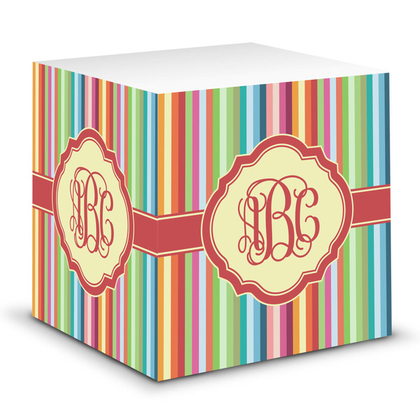Custom Retro Vertical Stripes Sticky Note Cube (Personalized)