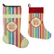Retro Vertical Stripes Stockings - Side by Side compare