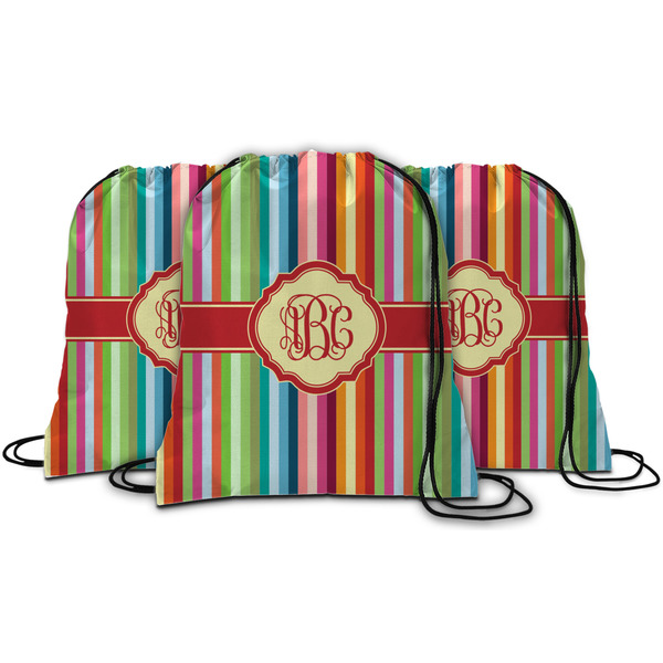 Retro Vertical Stripes String Backpack - MAIN