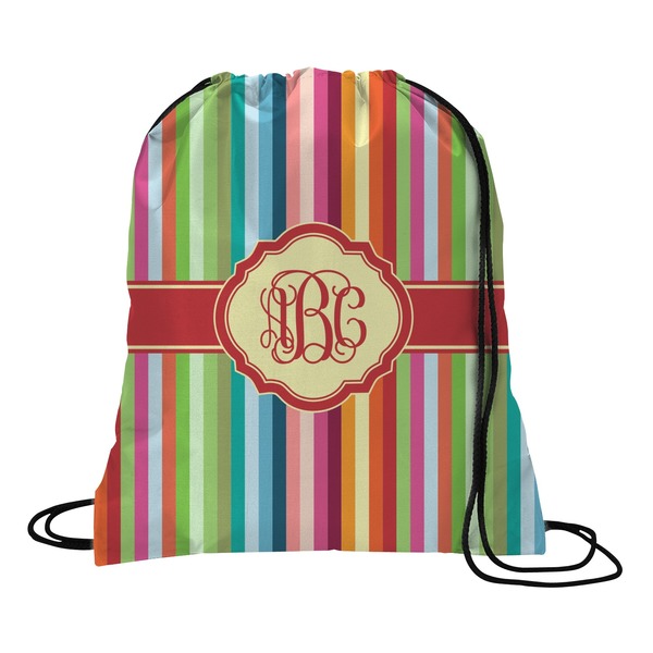 Custom Retro Vertical Stripes Drawstring Backpack - Small (Personalized)