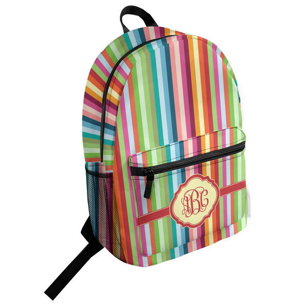 Custom Retro Vertical Stripes Student Backpack (Personalized)