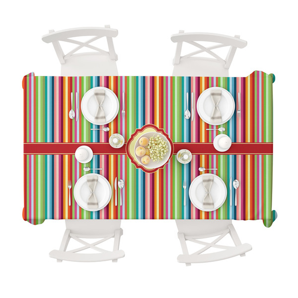 Retro Vertical Stripes Tablecloths (58"x102") - TOP VIEW