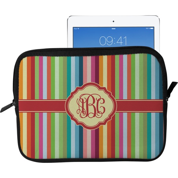 Custom Retro Vertical Stripes Tablet Case / Sleeve - Large (Personalized)