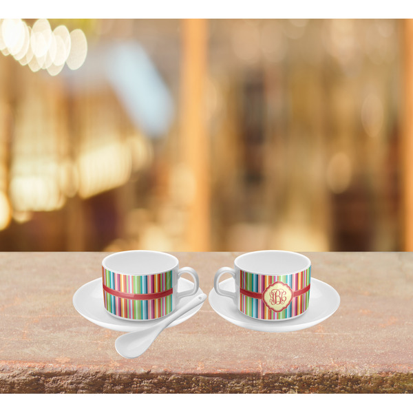 Retro Vertical Stripes Tea Cup Lifestyle