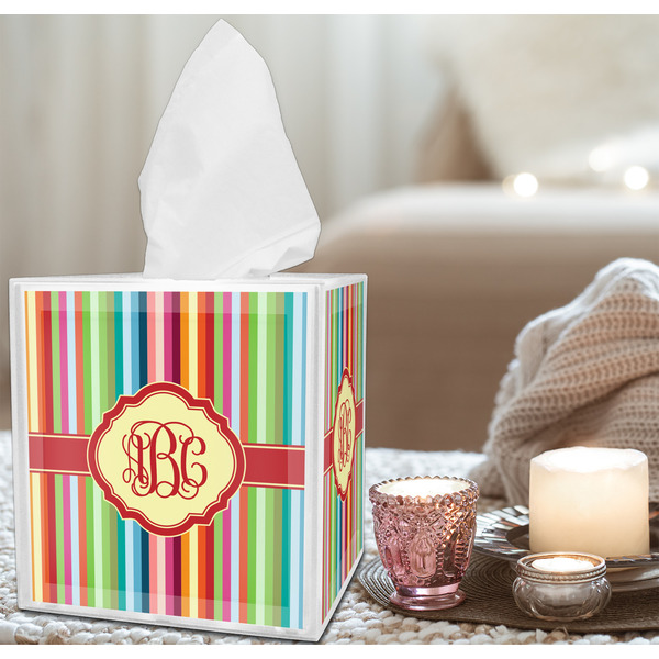 Retro Vertical Stripes Tissue Box - LIFESTYLE