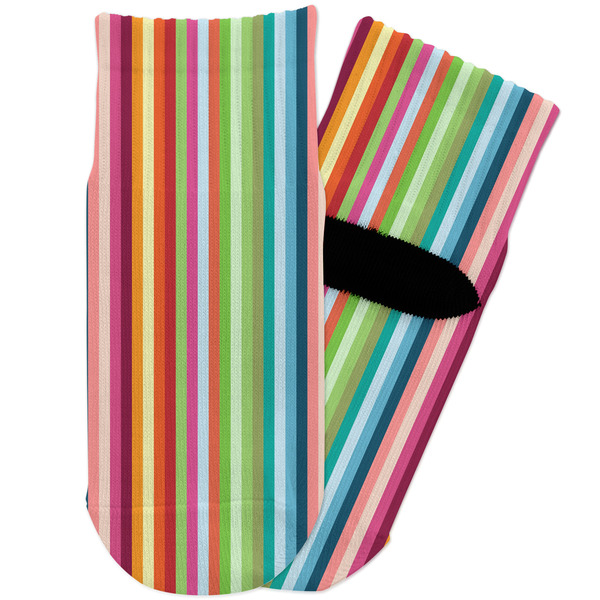Custom Retro Vertical Stripes Toddler Ankle Socks
