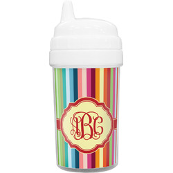 Retro Vertical Stripes Toddler Sippy Cup (Personalized)