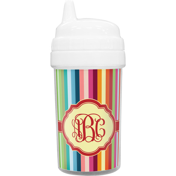 Custom Retro Vertical Stripes Sippy Cup (Personalized)
