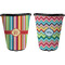 Retro Vertical Stripes Trash Can Black - Front and Back - Apvl