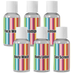 Retro Vertical Stripes Travel Bottles (Personalized)