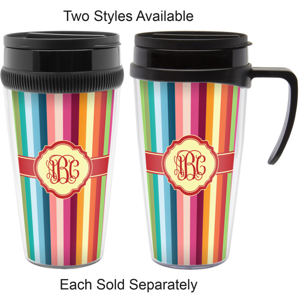 Retro Vertical Stripes Travel Mugs - with & without Handle