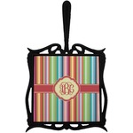 Retro Vertical Stripes Trivet with Handle (Personalized)