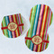 Retro Vertical Stripes Two Peanut Shaped Burps - Open and Folded