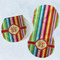 Retro Vertical Stripes Burp Pads - Velour - Set of 2 w/ Monogram