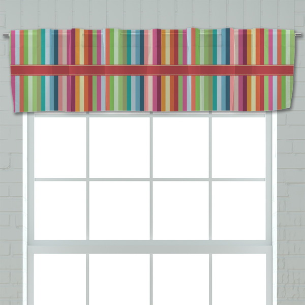 Retro Vertical Stripes Valance - Closeup on window