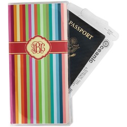 Retro Vertical Stripes Travel Document Holder