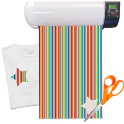 Retro Vertical Stripes Heat Transfer Vinyl Sheet (12"x18")