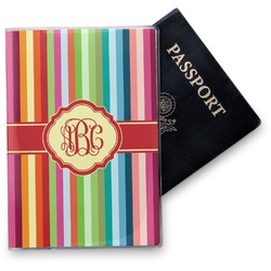 Retro Vertical Stripes Vinyl Passport Holder (Personalized)