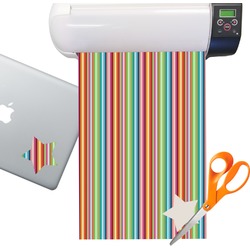 Retro Vertical Stripes Sticker Vinyl Sheet (Permanent)
