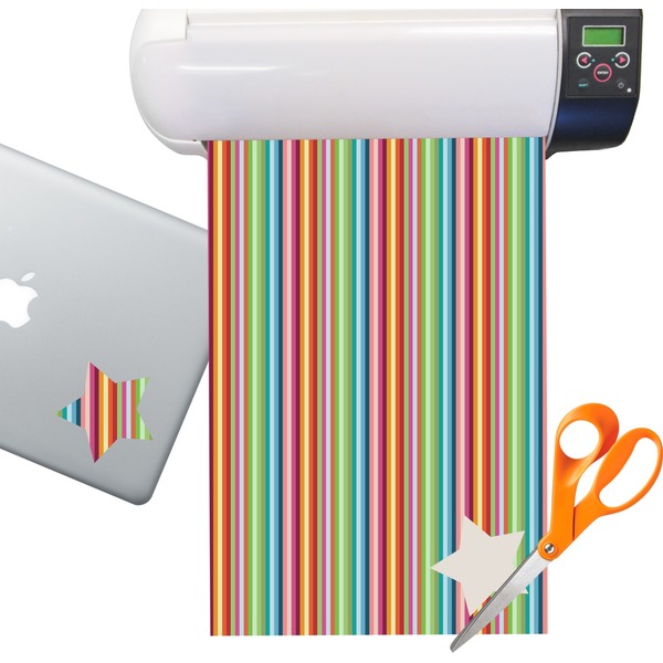 Custom Retro Vertical Stripes Sticker Vinyl Sheet (Permanent)
