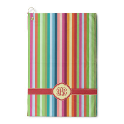 Retro Vertical Stripes Waffle Weave Golf Towel (Personalized)