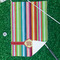 Retro Vertical Stripes Waffle Weave Golf Towel - In Context