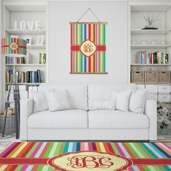 Retro Vertical Stripes Wall Hanging Tapestry - Portrait - IN CONTEXT