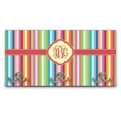 Retro Vertical Stripes Wall Mounted Coat Rack (Personalized)