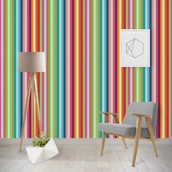 Retro Vertical Stripes Wallpaper & Surface Covering (Water Activated - Removable)