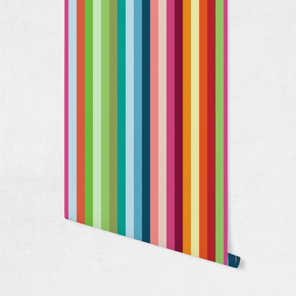 Retro Vertical Stripes Wallpaper on Wall