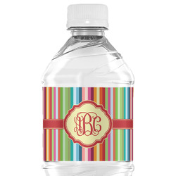 Retro Vertical Stripes Water Bottle Labels - Custom Sized (Personalized)