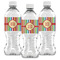 Retro Vertical Stripes Water Bottle Labels - Front View