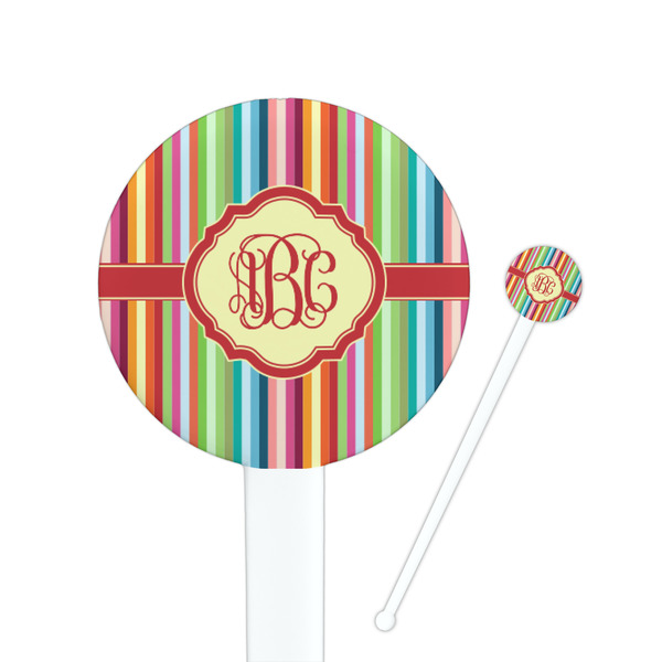 Custom Retro Vertical Stripes Round Plastic Stir Sticks (Personalized)